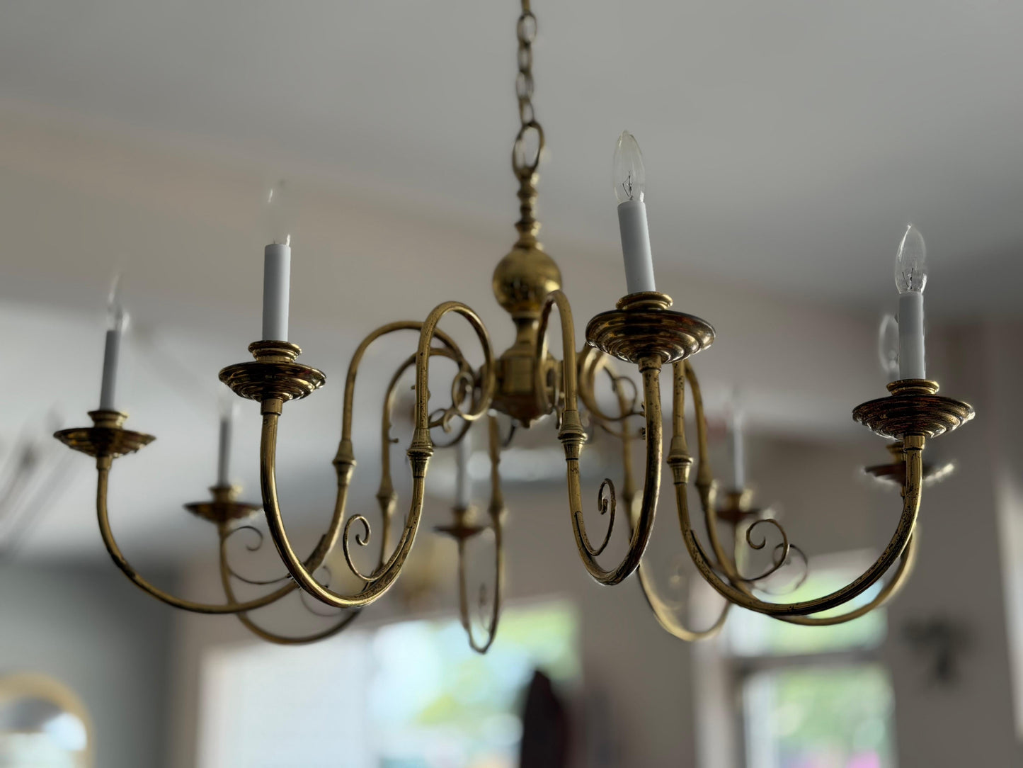 Frisman Vintage Italian Brass Chandelier Eight Arm Elegant ca' 1960's