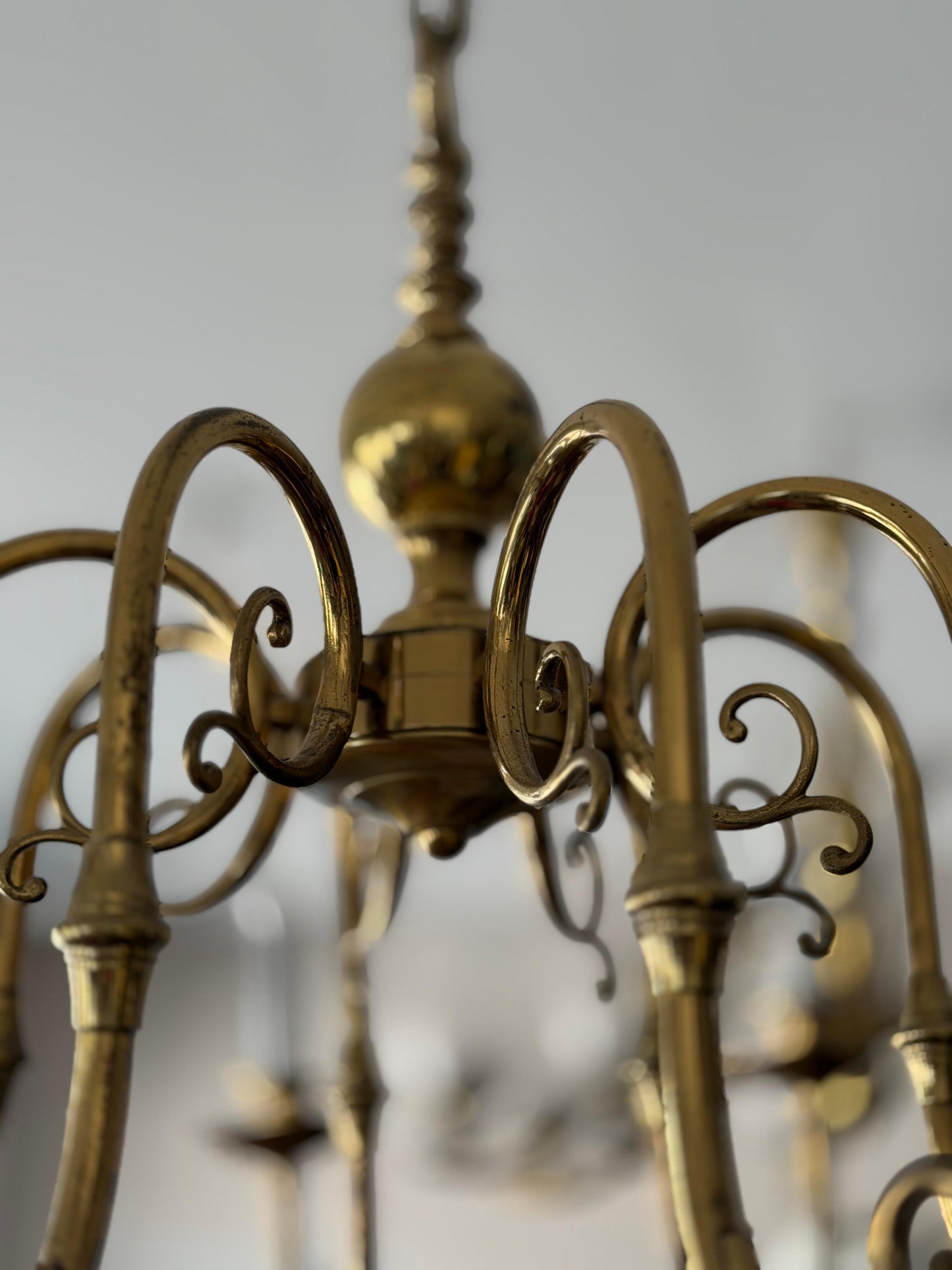 Frisman Vintage Italian Brass Chandelier Eight Arm Elegant ca' 1960's