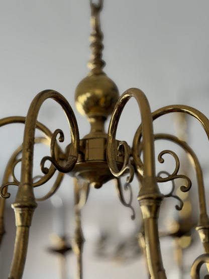 Frisman Vintage Italian Brass Chandelier Eight Arm Elegant ca' 1960's