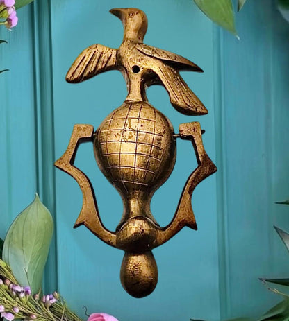 Frisman Vintage Rare Vintage Mid Century Modern Solid Brass World Peace Dove Bird Door Knocker