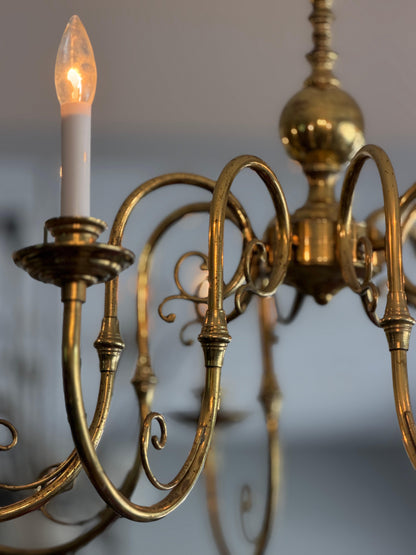 Frisman Vintage Italian Brass Chandelier Eight Arm Elegant ca' 1960's