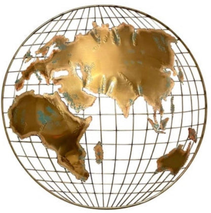 Frisman Vintage ART SALE 80s Brutalist Curtis Jere Iconic World Globe Metal Wall Art Sculpture