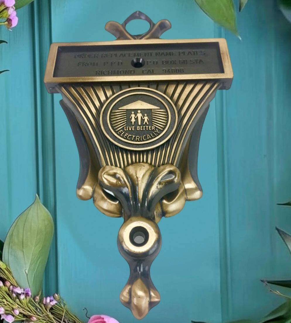 Frisman Vintage 50s Eichler Home Cold War Atomic Scare Mid Century Modern Brass Door Knocker