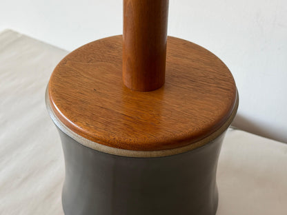 Frisman Vintage Martz Table Lamp Ceramic Bamboo Walnut ca' 1960's