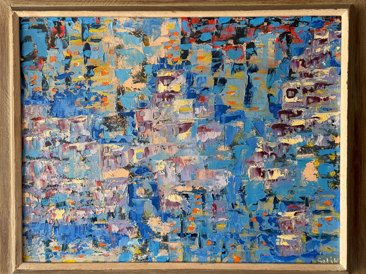 Frisman Vintage Interesting Abstract Painting Original Frame ca' 1950's1950's
