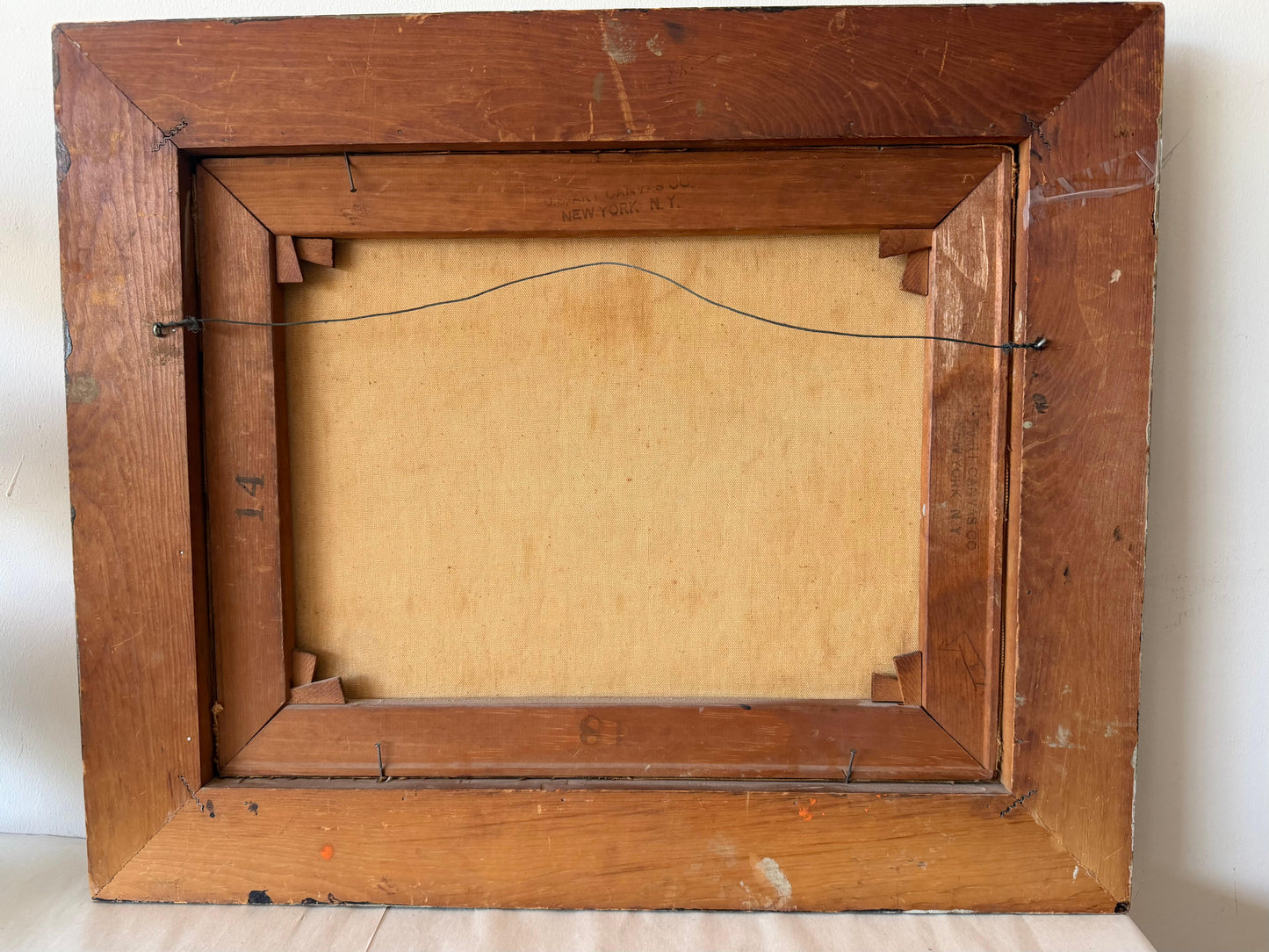 Frisman Vintage Interesting Abstract Painting Original Frame ca' 1950's1950's