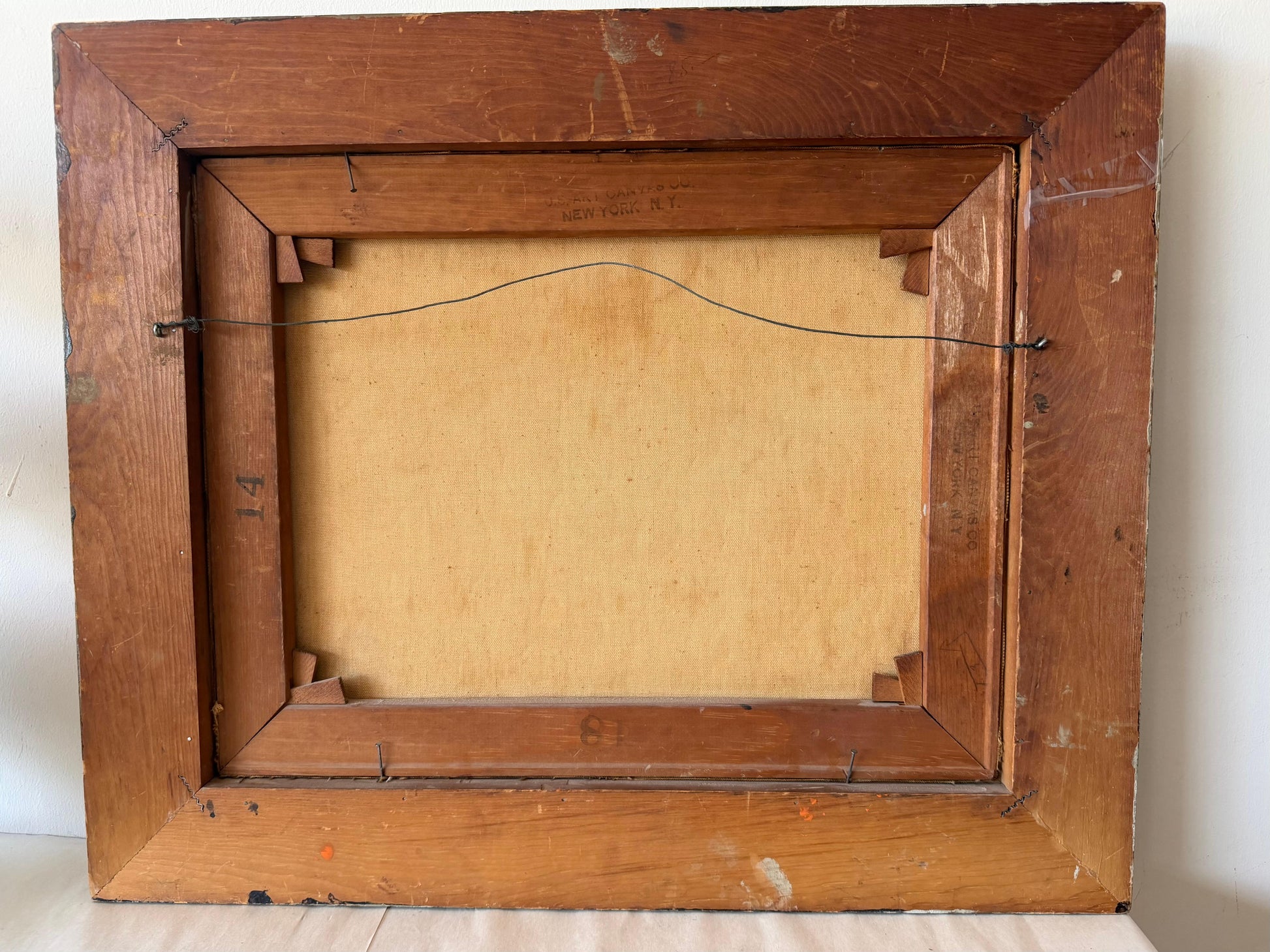 Frisman Vintage Interesting Abstract Painting Original Frame ca' 1950's1950's