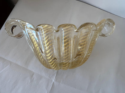 Barovier Flooted Bowl Murano 1950's