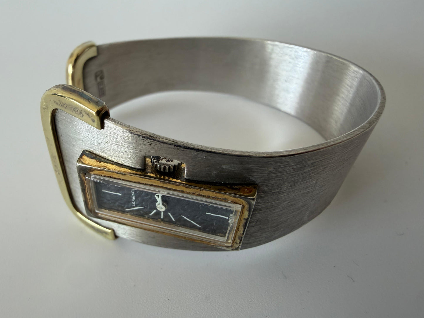 Frisman Vintage Longines Cuff Watch Bracelet Sterling Silver ca' 1970's