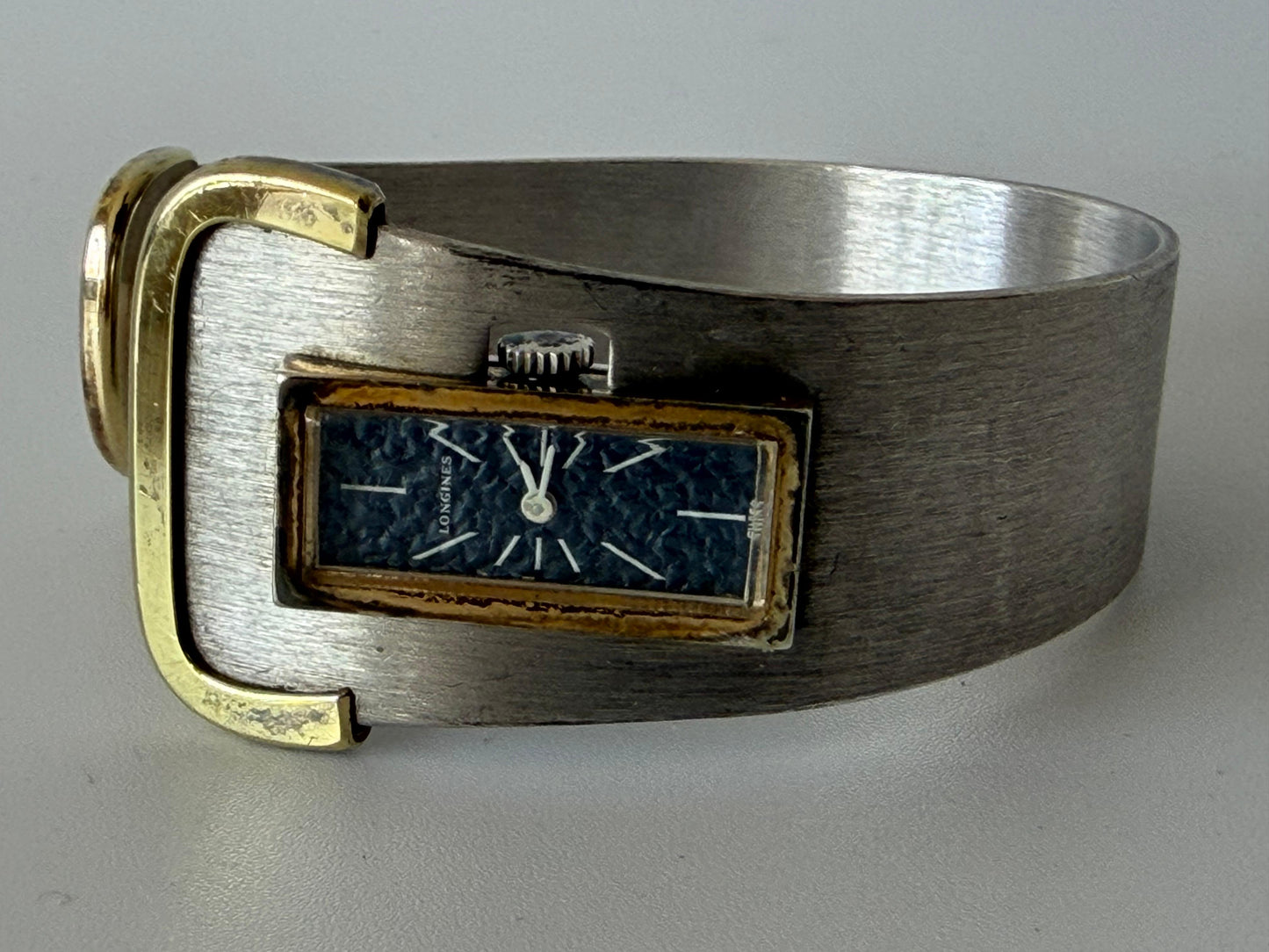 Frisman Vintage Longines Cuff Watch Bracelet Sterling Silver ca' 1970's