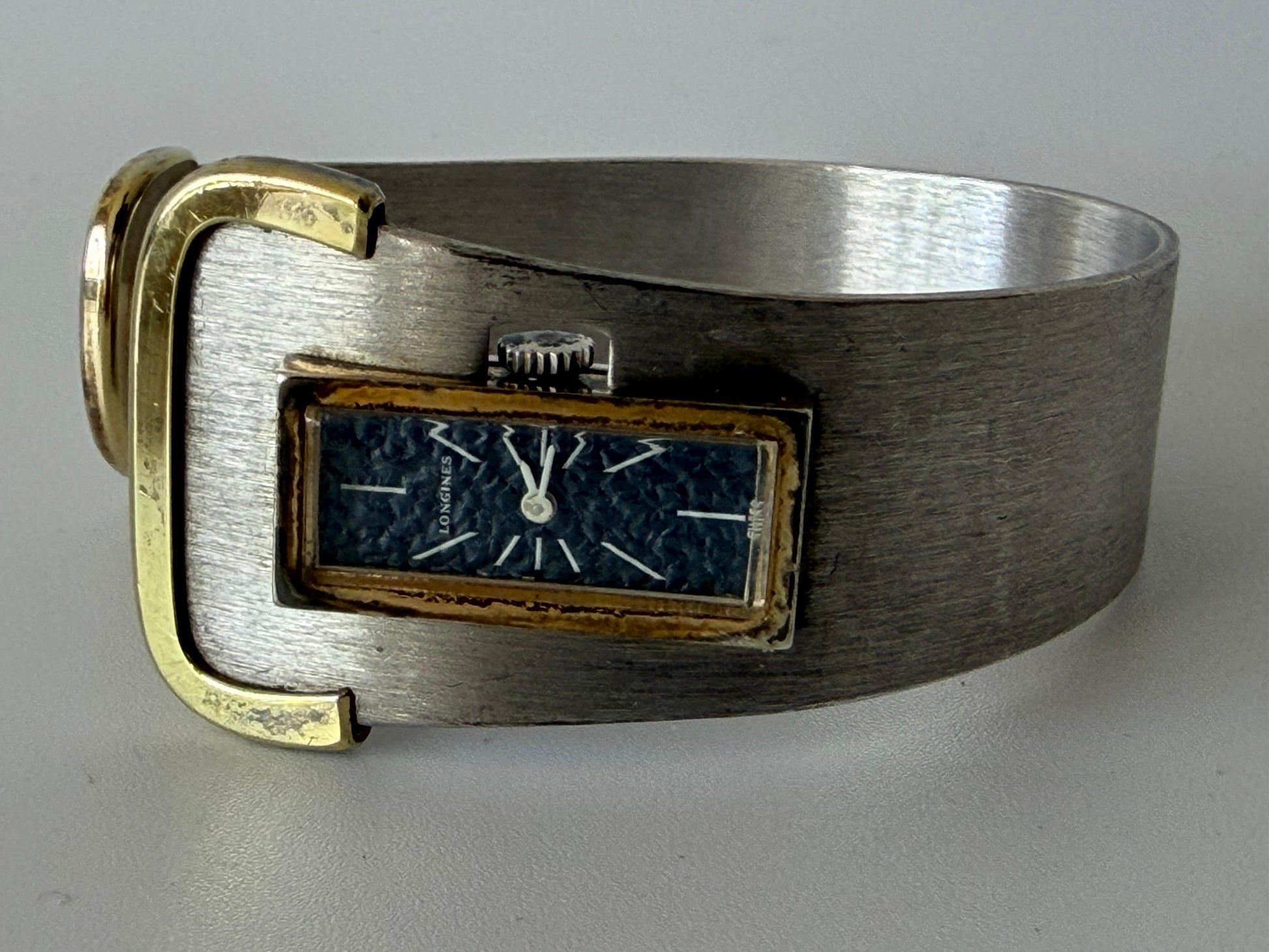 Frisman Vintage Longines Cuff Watch Bracelet Sterling Silver ca' 1970's