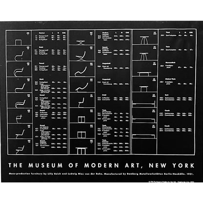 Frisman Vintage Vintage Original 1996 Mies Van Der Rohe Furniture Blueprint Exhibition Poster