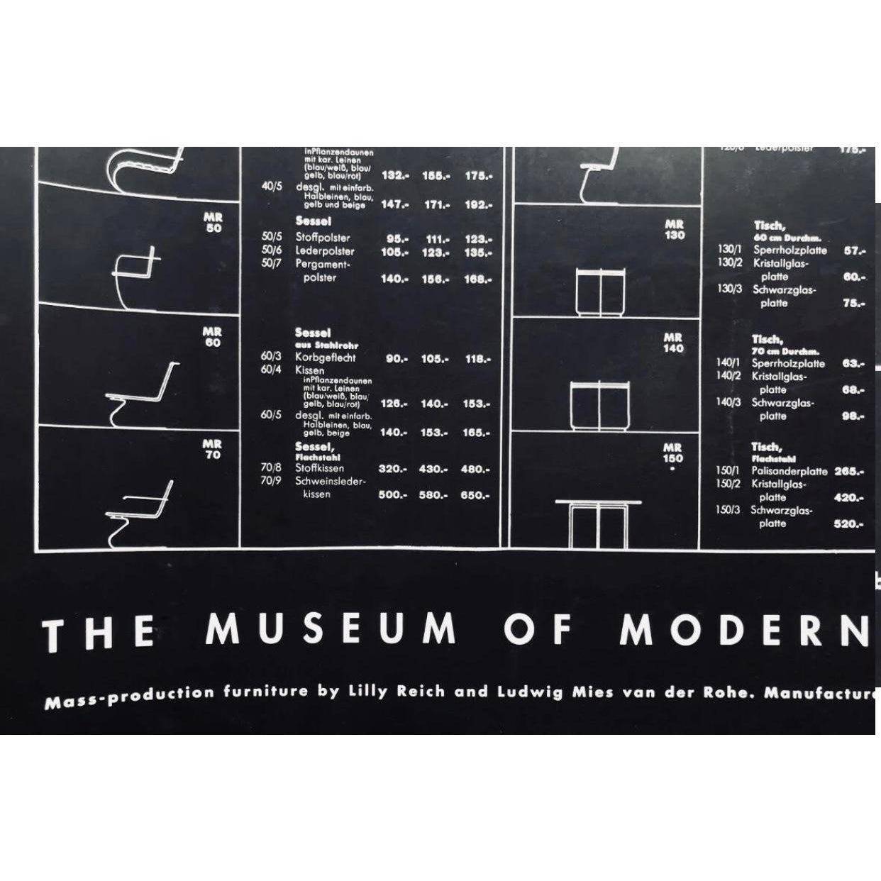 Frisman Vintage Vintage Original 1996 Mies Van Der Rohe Furniture Blueprint Exhibition Poster