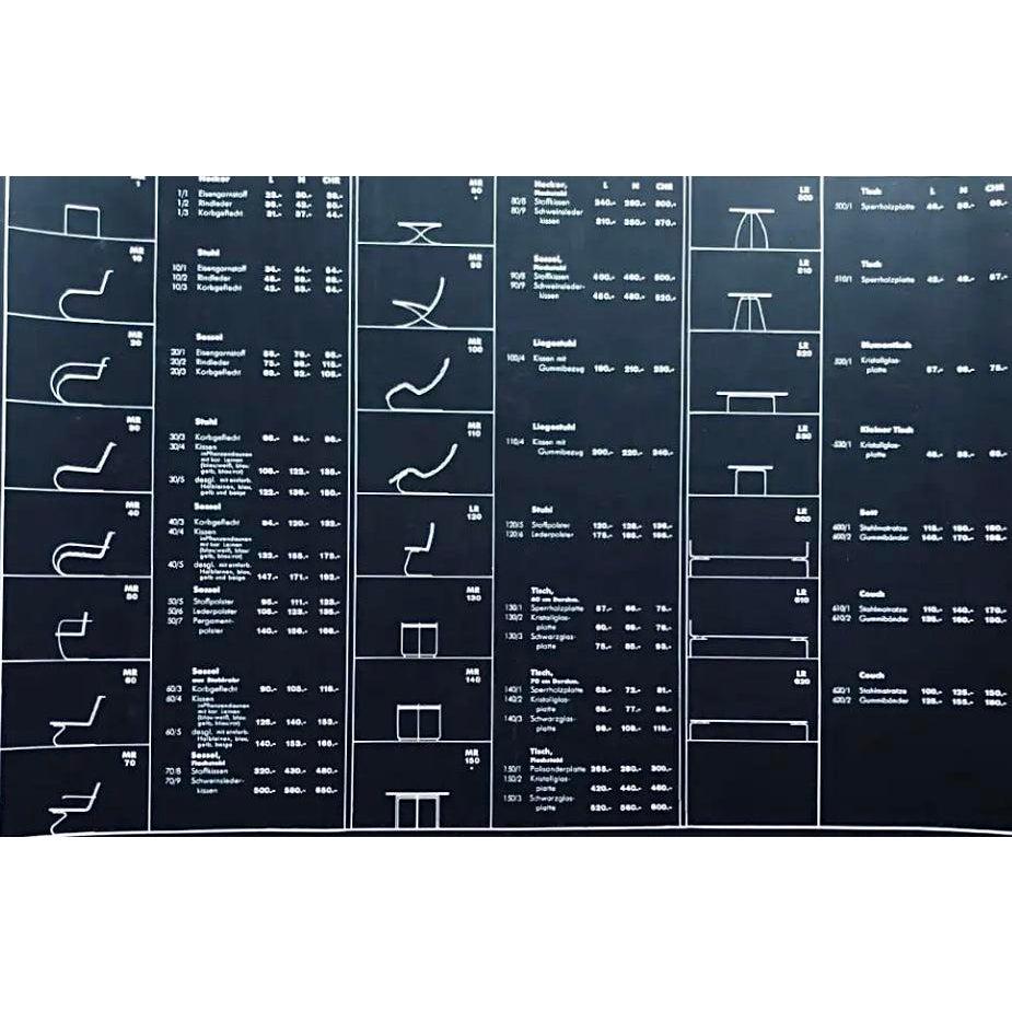 Frisman Vintage Vintage Original 1996 Mies Van Der Rohe Furniture Blueprint Exhibition Poster