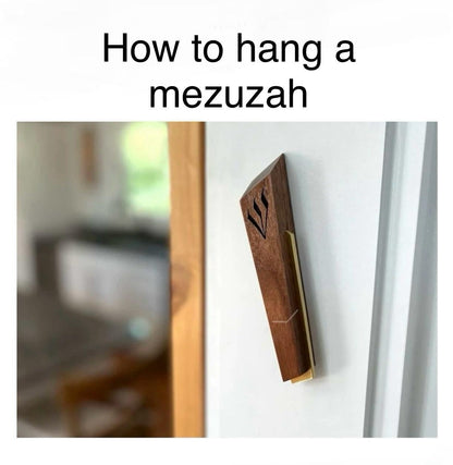 Frisman Vintage Long Vintage Modernist Pewter Art Deco Nouveau Mezuzah Bride Groom Wedding Gift