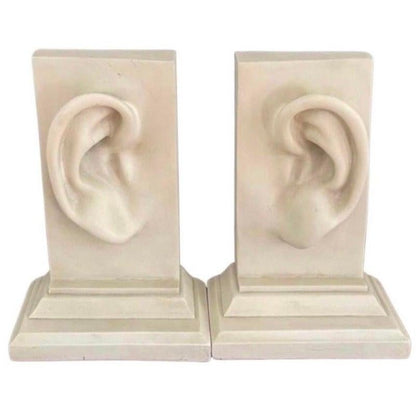 Frisman Vintage Vintage Pr Pop Art Large Faux Marble Modern  Ear Lobe Heavy Sculptural Bookends