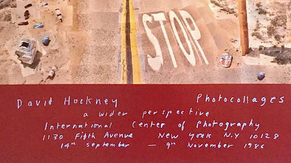 Frisman Vintage David Hockney 1986 Pear Blossom Highway Original Exhibition Lithograph Poster