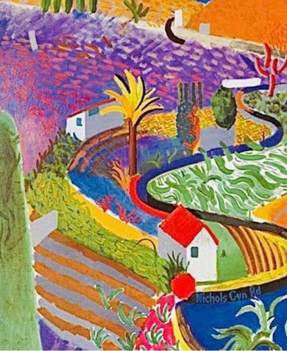 Frisman Vintage ART SALE Original David Hockney Nichols Canyon Exhibition Poster Denmark