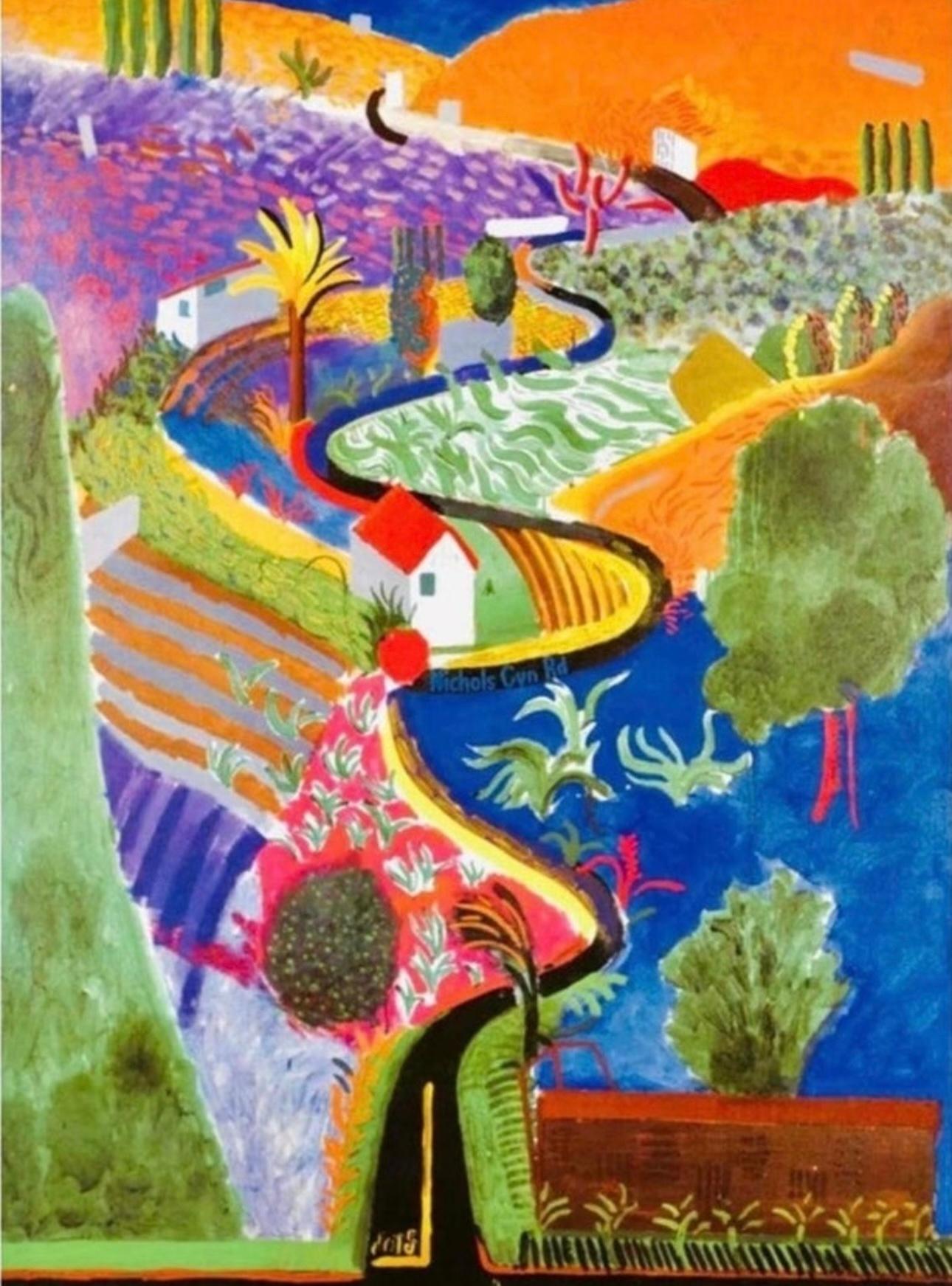 Frisman Vintage ART SALE Original David Hockney Nichols Canyon Exhibition Poster Denmark