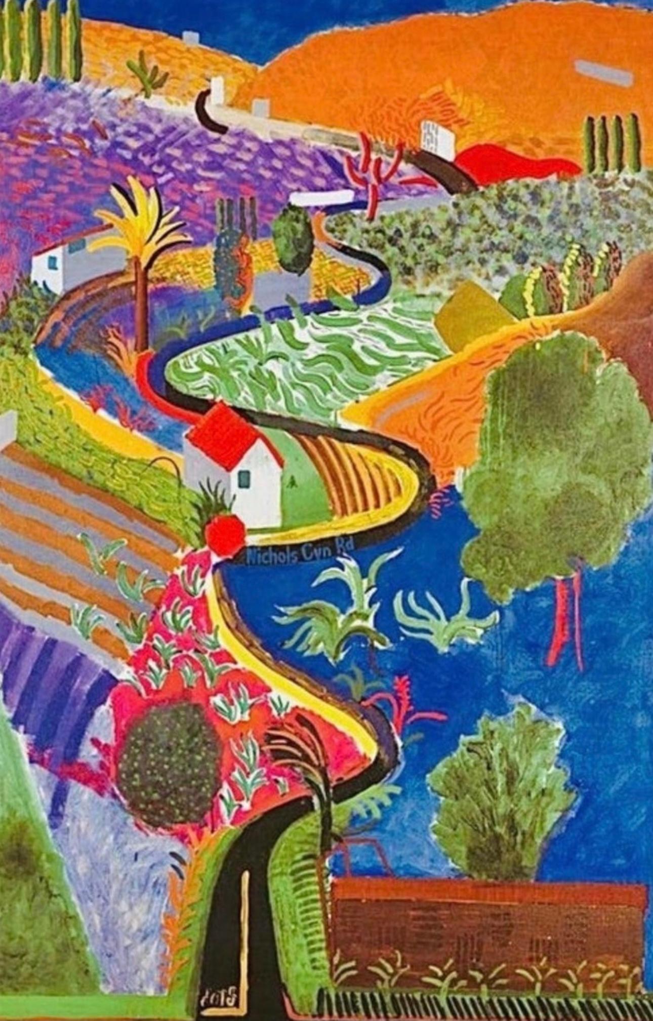 Frisman Vintage ART SALE Original David Hockney Nichols Canyon Exhibition Poster Denmark