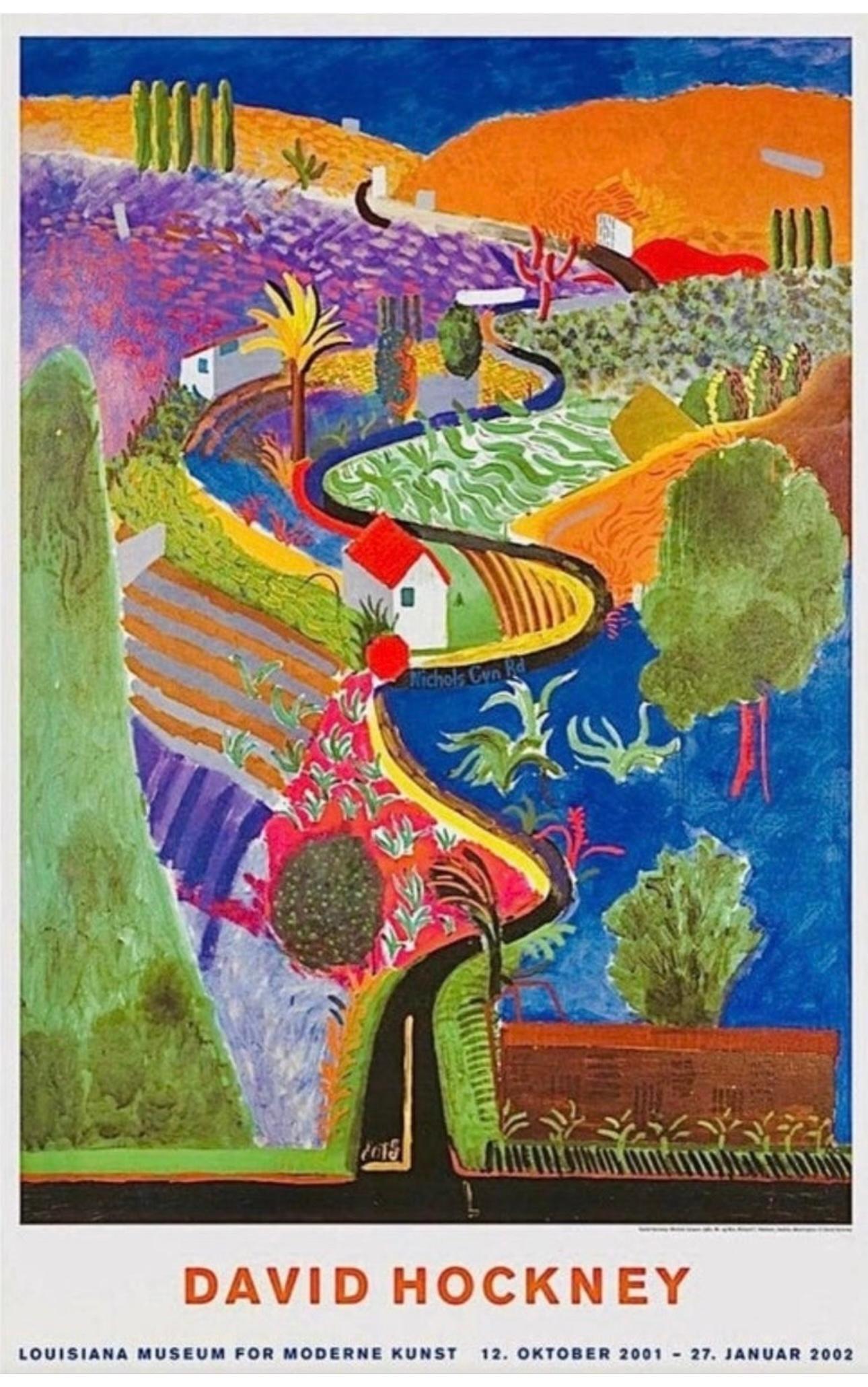 Frisman Vintage ART SALE Original David Hockney Nichols Canyon Exhibition Poster Denmark
