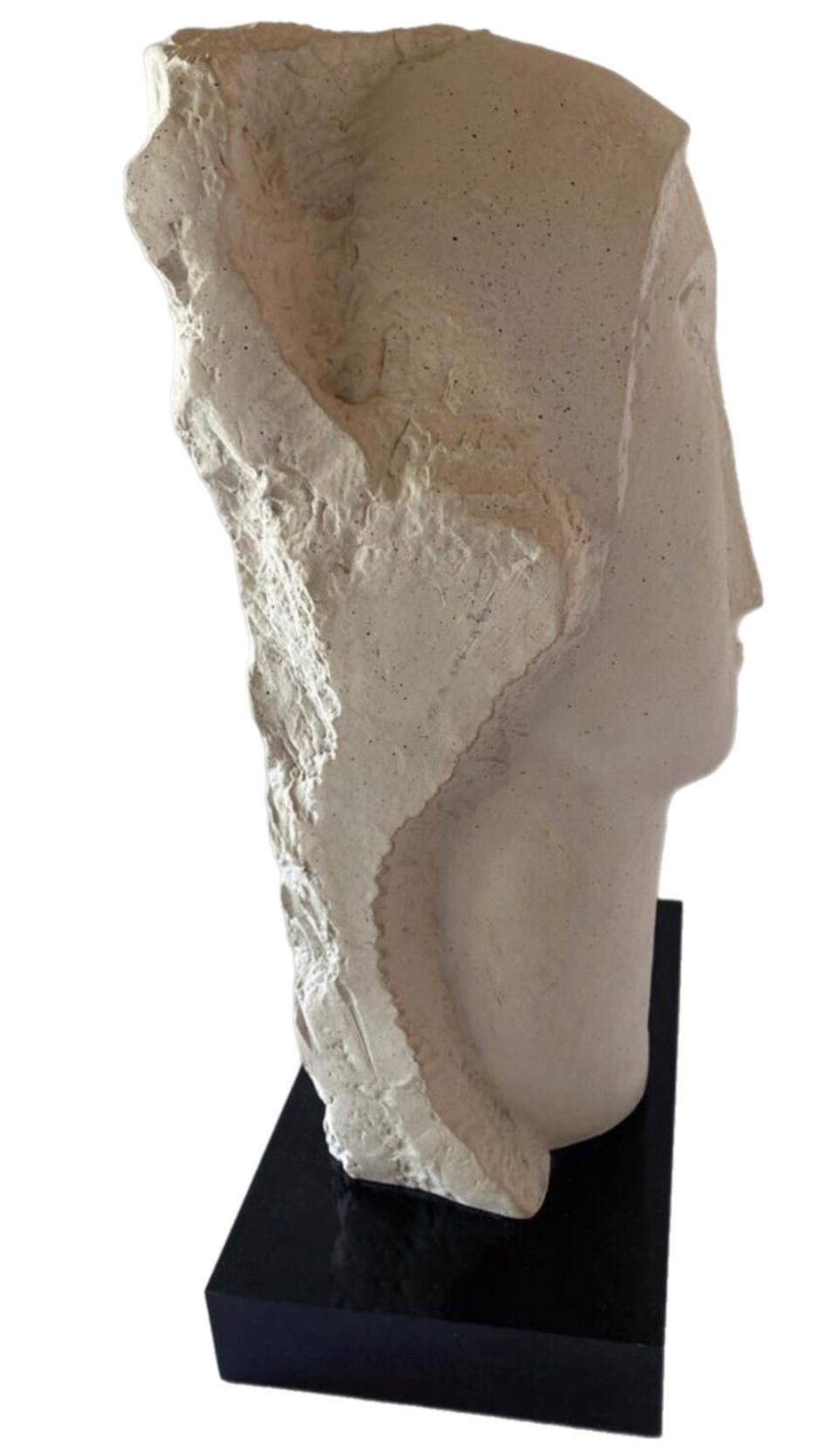 Frisman Vintage 80's Modigliani insp David Fisher Woman Head Bust Tete Sculpture Austin Prods