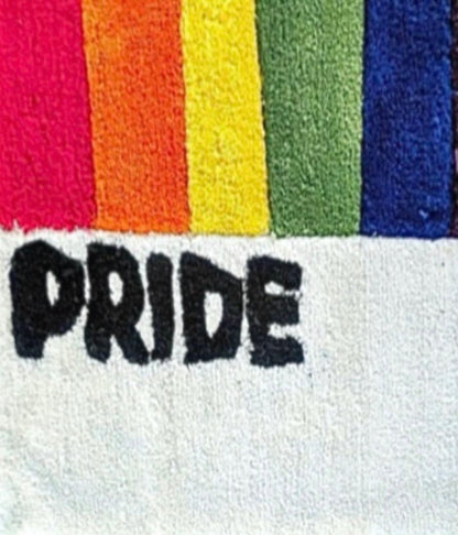 Frisman Vintage Vintage Retro Handmade Gay LGBTQ+ PRIDE Rainbow Flag Shag Wall Art Tapestry