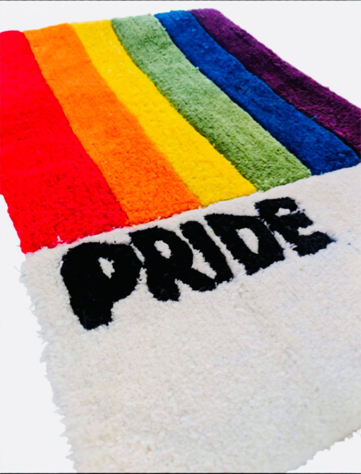 Frisman Vintage Vintage Retro Handmade Gay LGBTQ+ PRIDE Rainbow Flag Shag Wall Art Tapestry