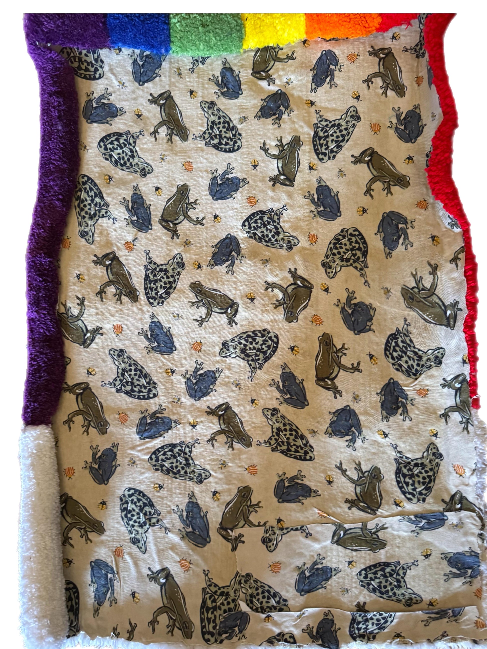 Frisman Vintage Vintage Retro Handmade Gay LGBTQ+ PRIDE Rainbow Flag Shag Wall Art Tapestry