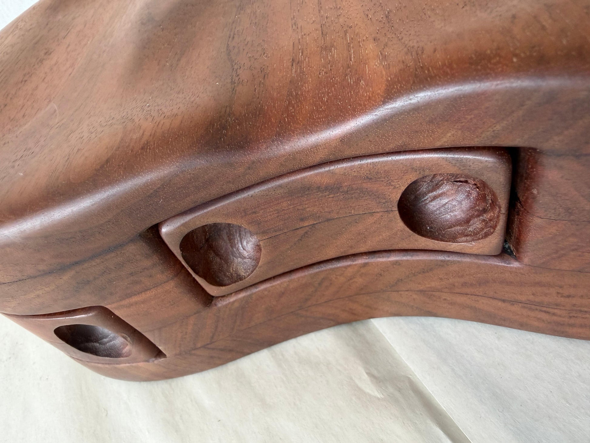 Frisman Vintage Unusual Wood Craft Jewelry Box Walnut Pull Out Drawers ca' 1970's