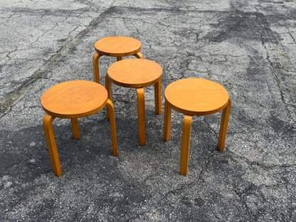 Frisman Vintage Vintage Alvar Aalto Stools Finland ca' 1950's-60's Mid Century Patina