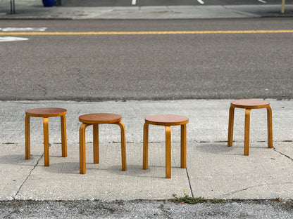 Frisman Vintage Vintage Alvar Aalto Stools Finland ca' 1950's-60's Mid Century Patina