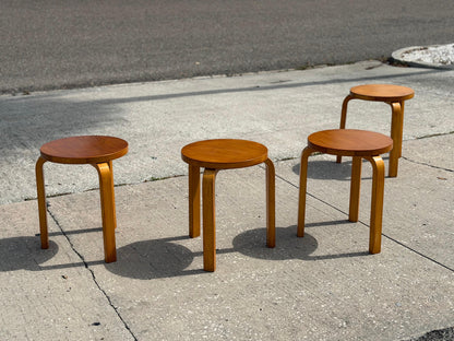 Frisman Vintage Vintage Alvar Aalto Stools Finland ca' 1950's-60's Mid Century Patina