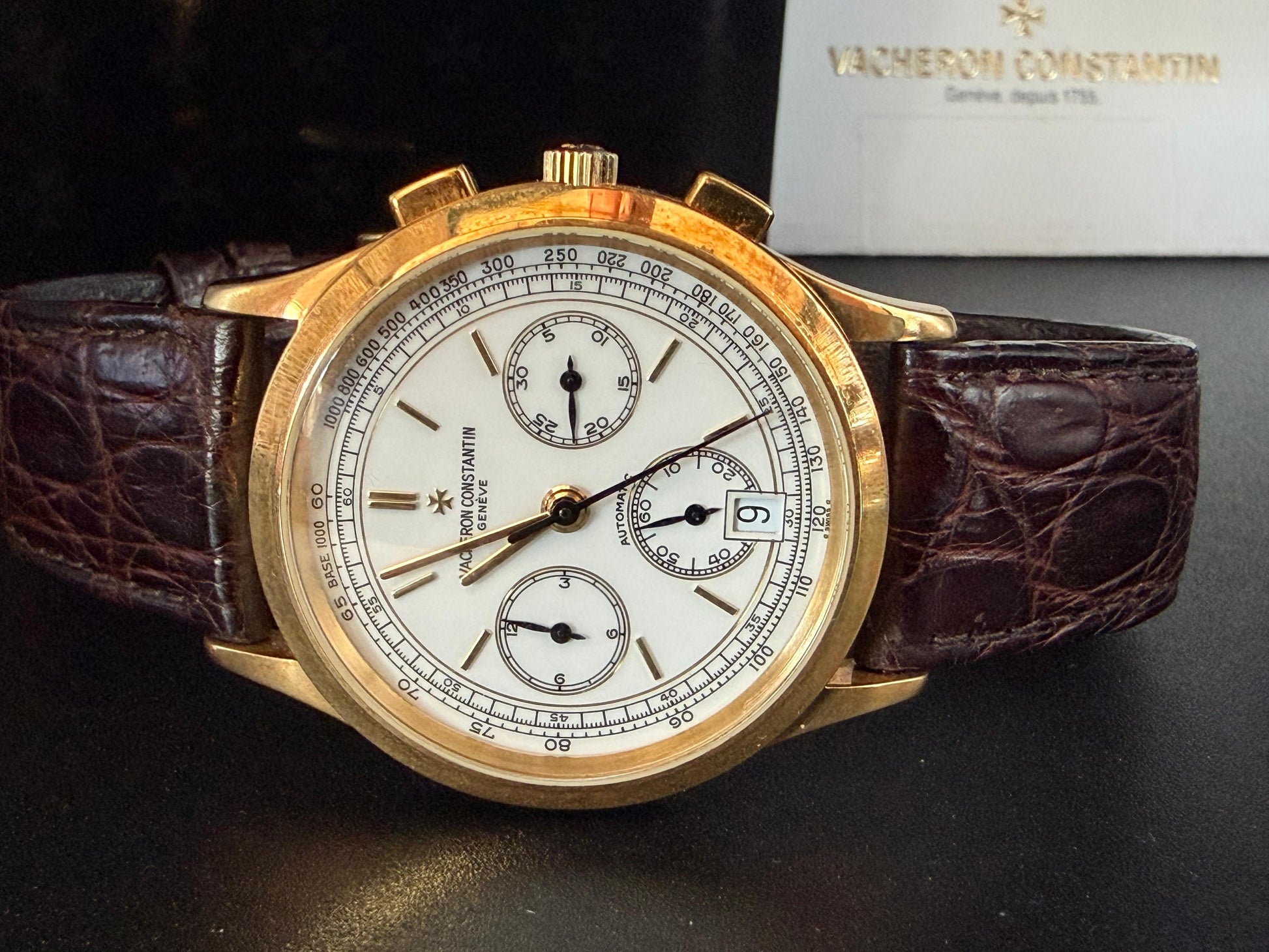 Frisman Vintage Rare Vacheron Constantin 49002 Les Historiques Chronograph ca' 1990's 18k