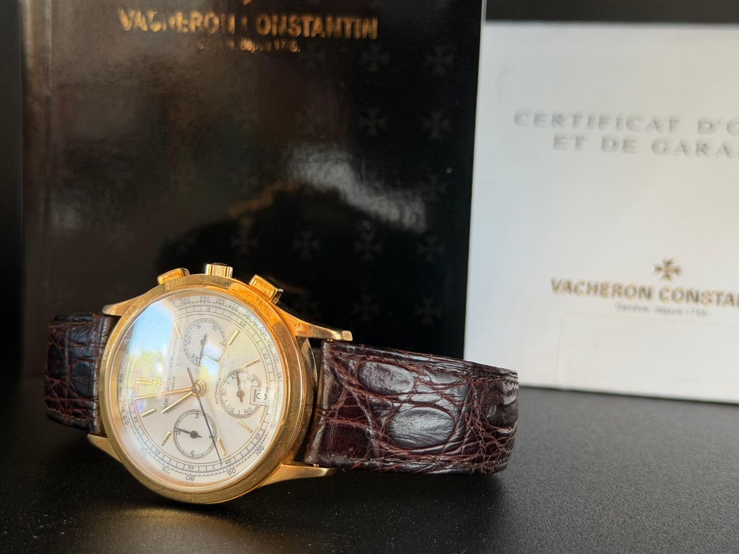 Frisman Vintage Rare Vacheron Constantin 49002 Les Historiques Chronograph ca' 1990's 18k