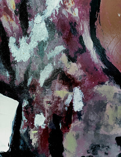 Frisman Vintage XL Mid Century Modern Vintage Abstract Impasto Oil Painting Framed Signed