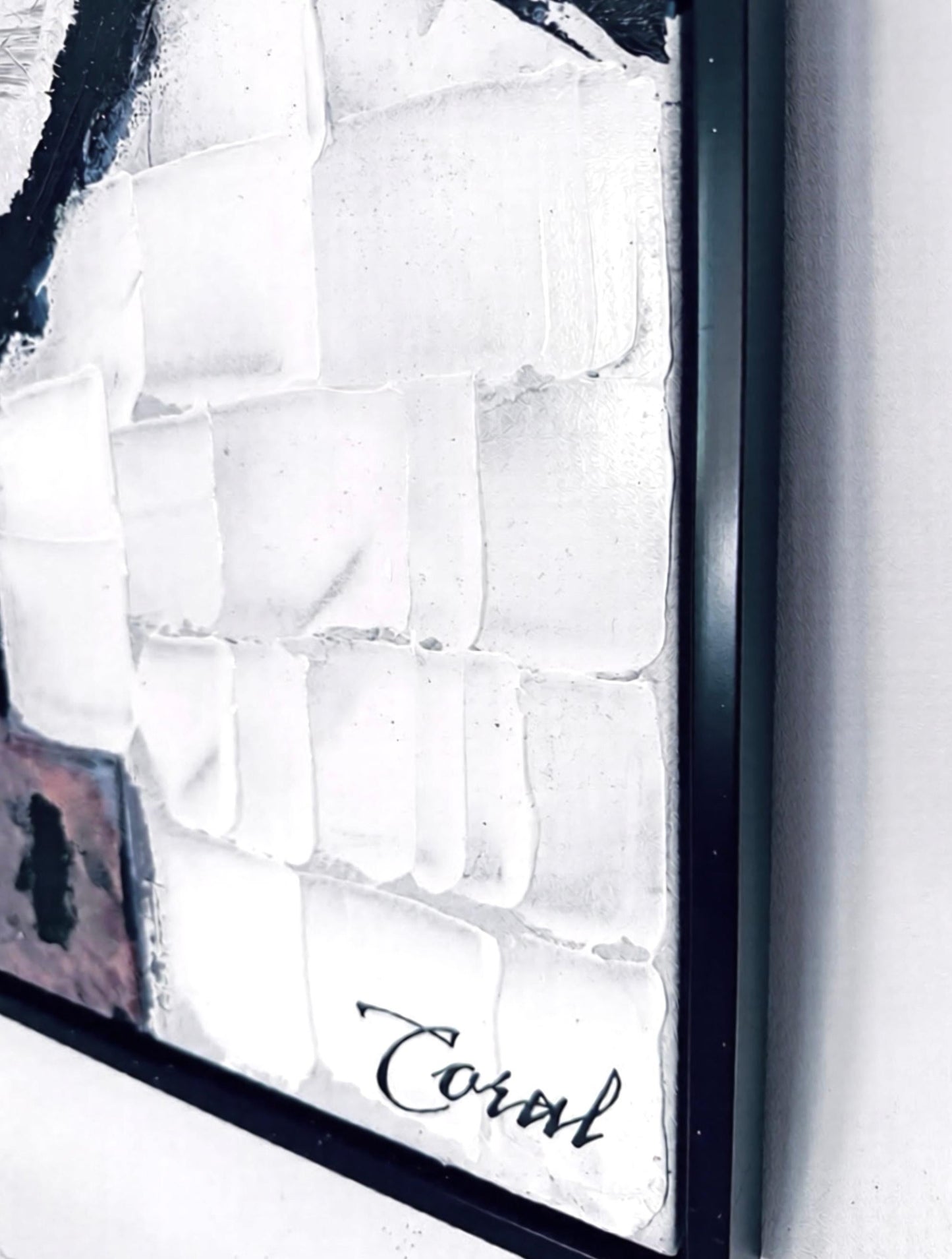 Frisman Vintage XL Mid Century Modern Vintage Abstract Impasto Oil Painting Framed Signed