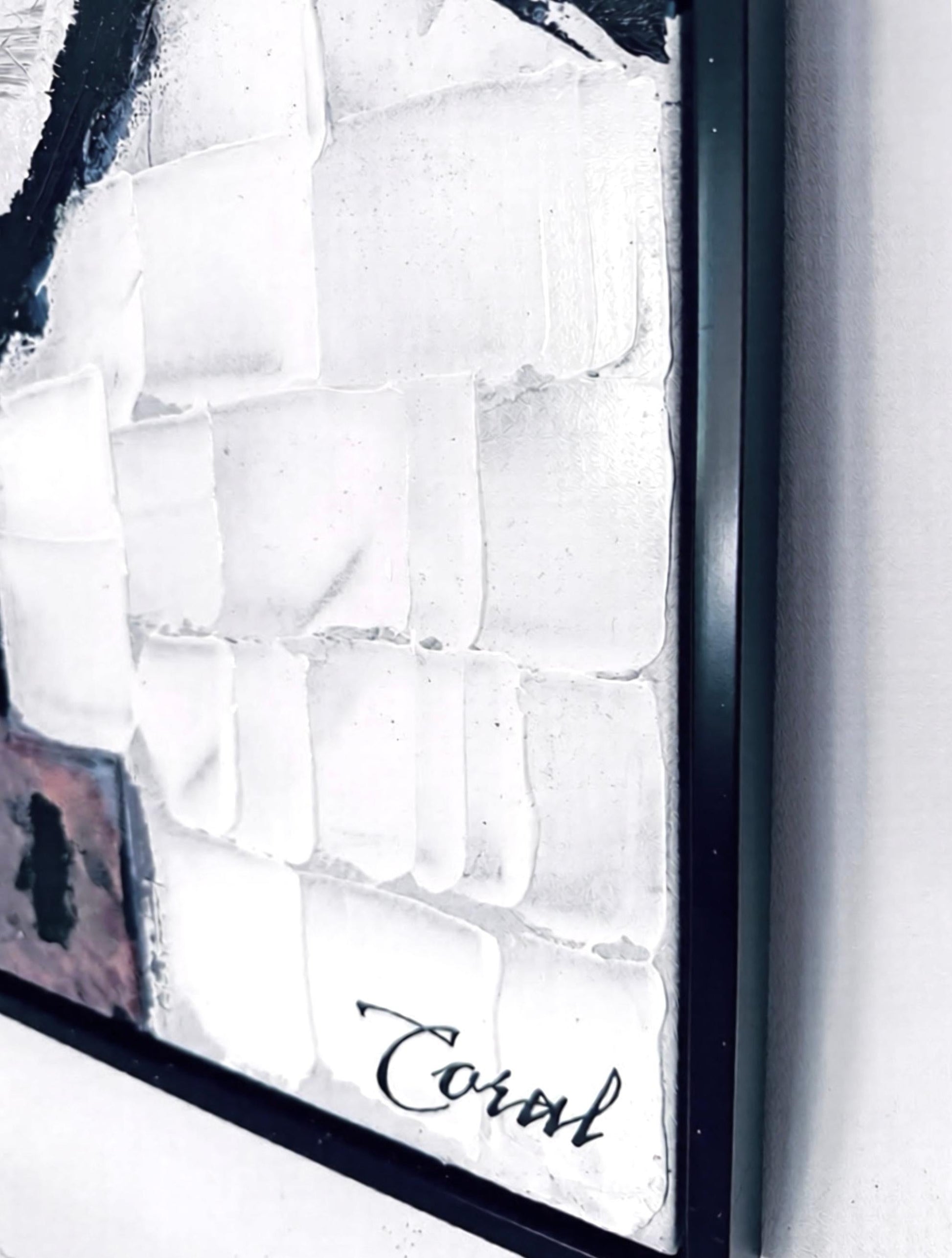 Frisman Vintage XL Mid Century Modern Vintage Abstract Impasto Oil Painting Framed Signed