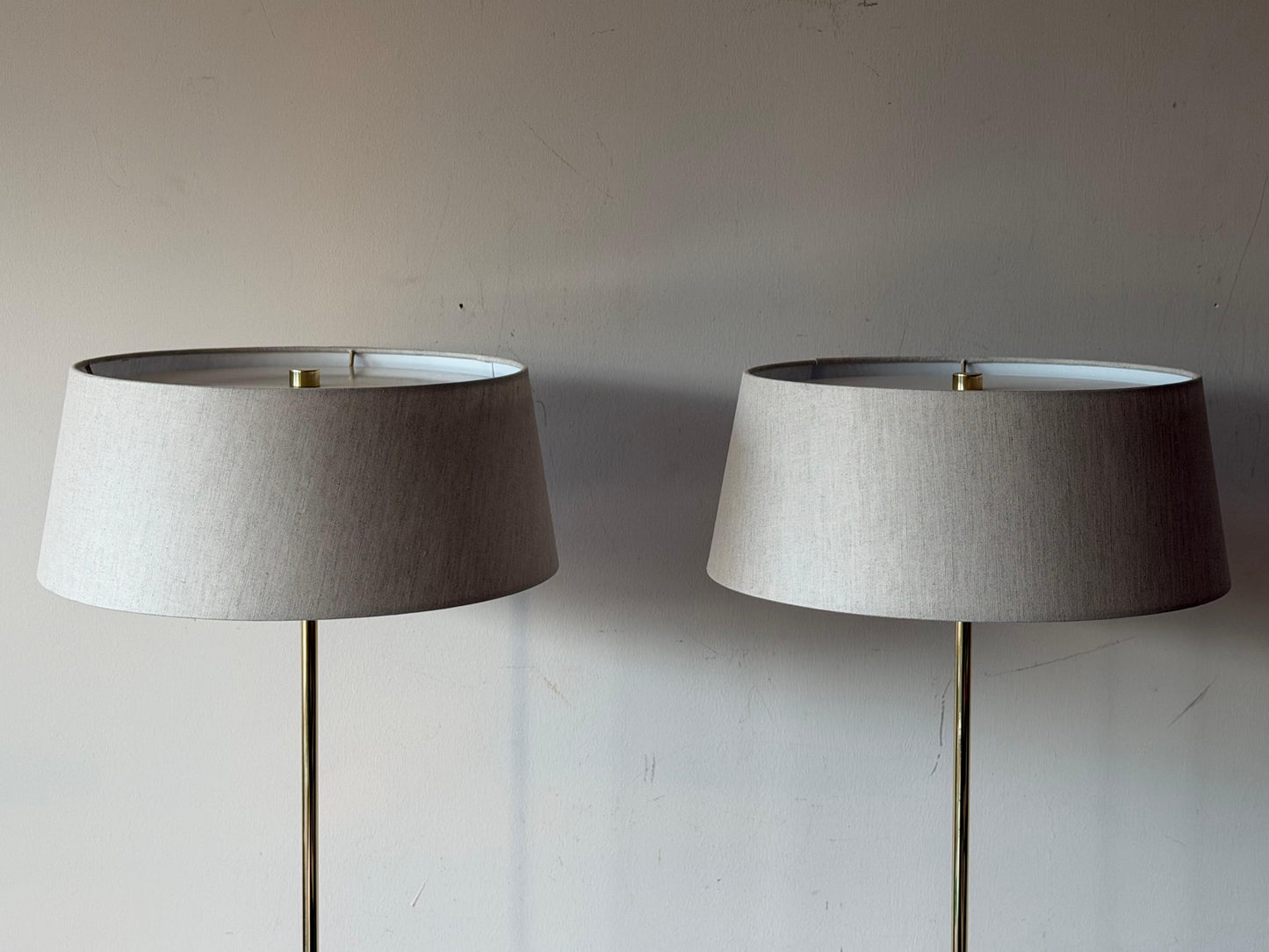 Frisman Vintage A Pair Of Brass Floor Lamps By T.H.Robsjohn-Gibbings Hansen Ca' 1950's