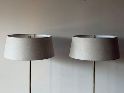 Frisman Vintage A Pair Of Brass Floor Lamps By T.H.Robsjohn-Gibbings Hansen Ca' 1950's