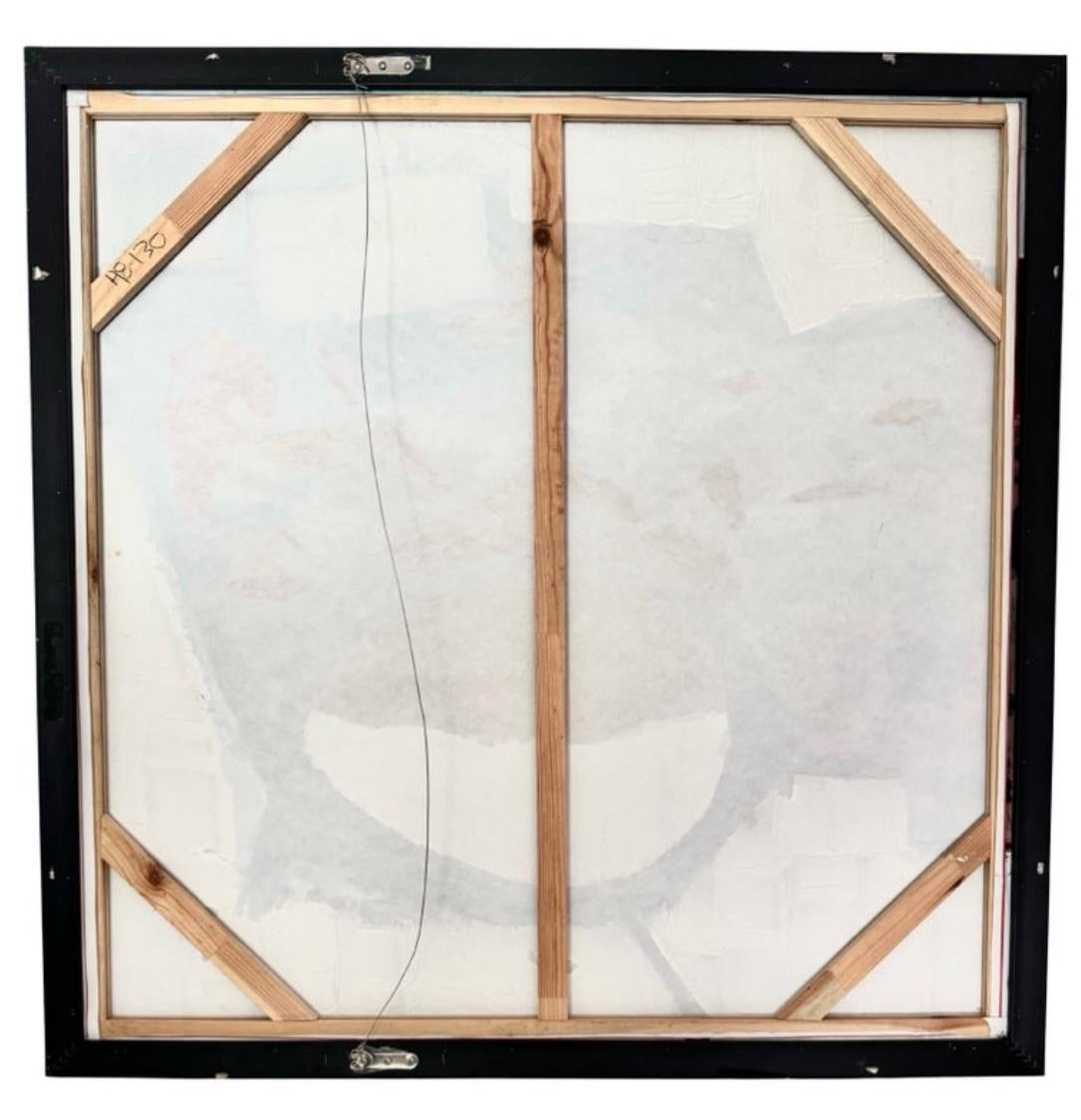 Frisman Vintage XL Mid Century Modern Vintage Abstract Impasto Oil Painting Framed Signed