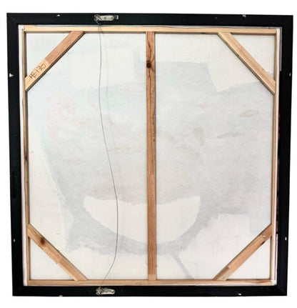 Frisman Vintage XL Mid Century Modern Vintage Abstract Impasto Oil Painting Framed Signed