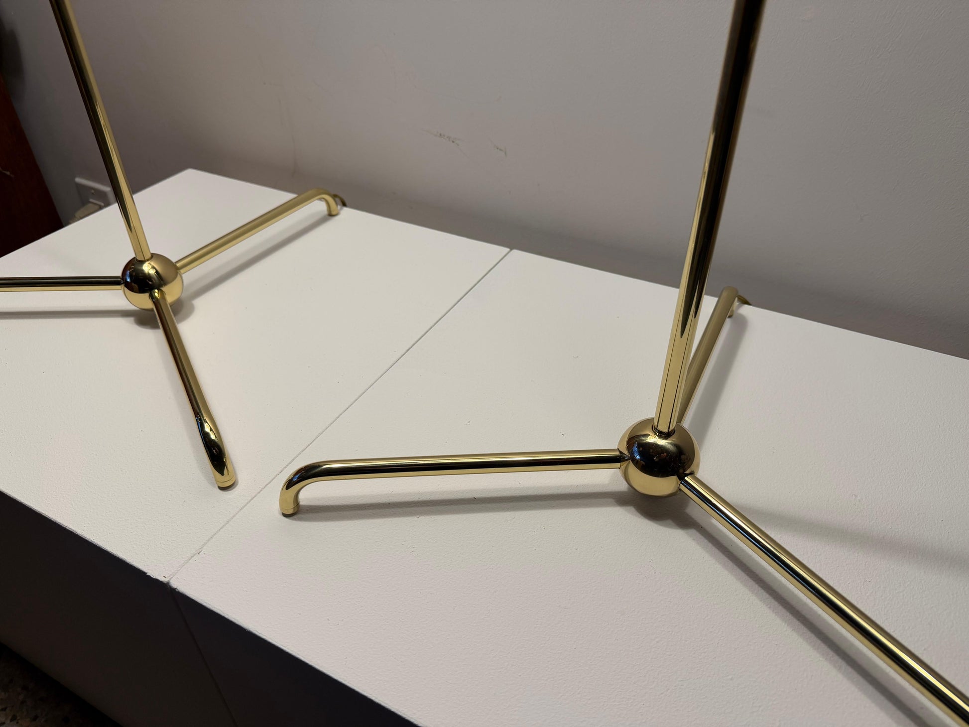 Frisman Vintage A Pair Of Brass Floor Lamps By T.H.Robsjohn-Gibbings Hansen Ca' 1950's