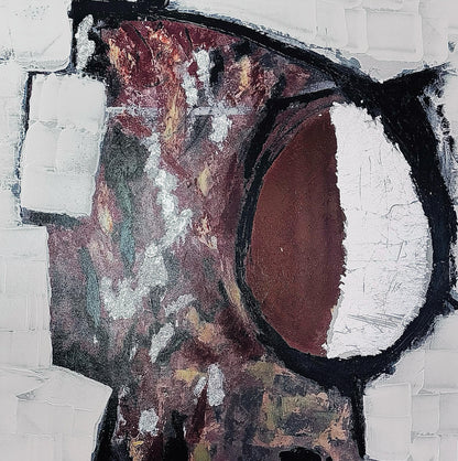 Frisman Vintage XL Mid Century Modern Vintage Abstract Impasto Oil Painting Framed Signed