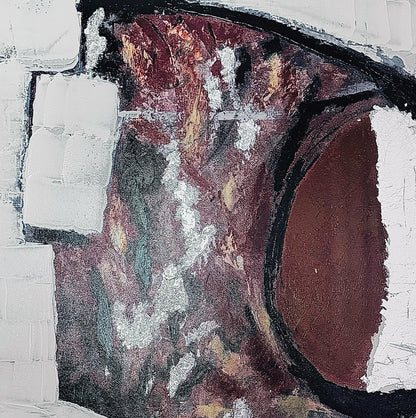 Frisman Vintage XL Mid Century Modern Vintage Abstract Impasto Oil Painting Framed Signed