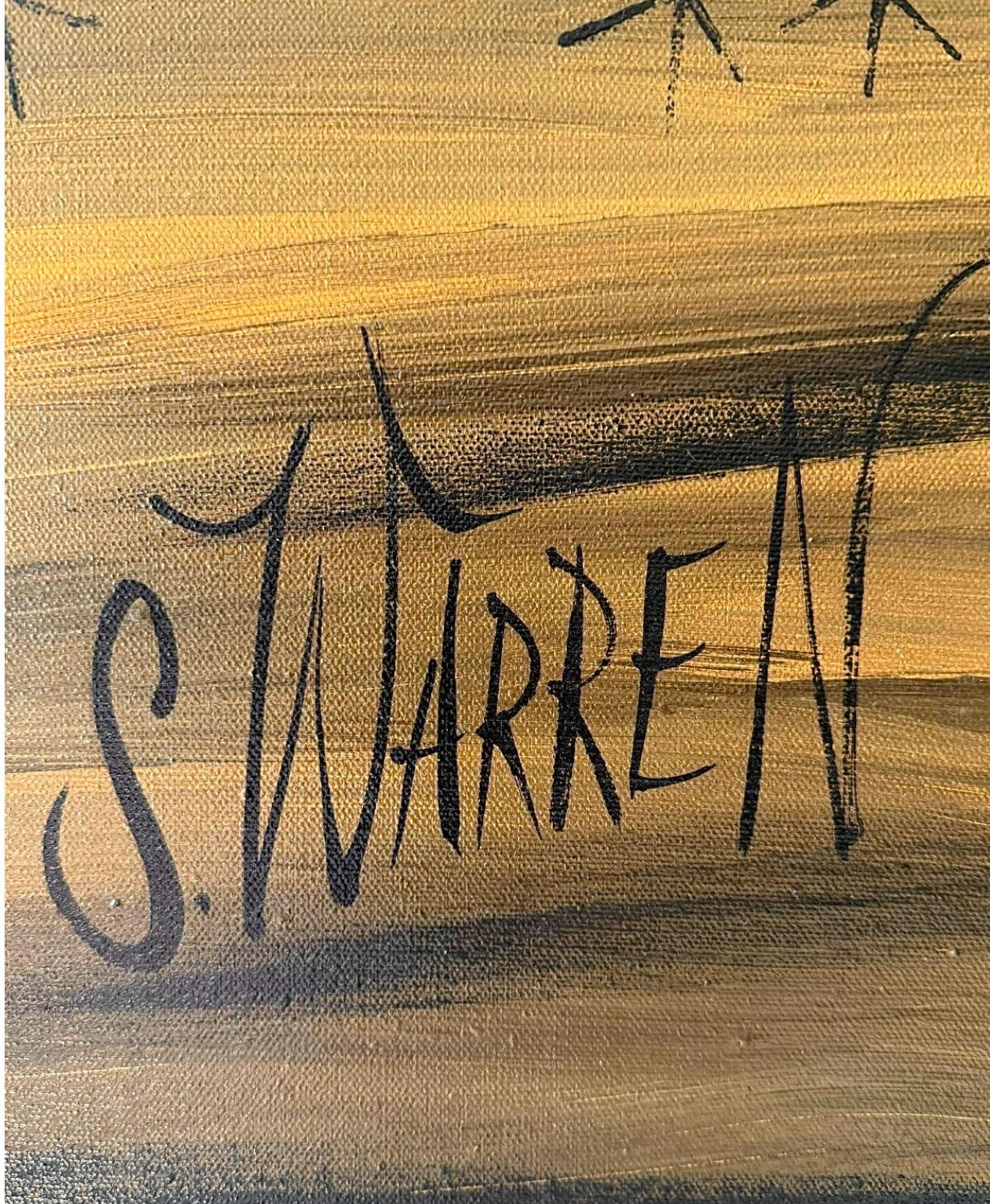 Frisman Vintage XL Robert McCaine style Mid Century Modern Shore Birds Nautical Painting Warren