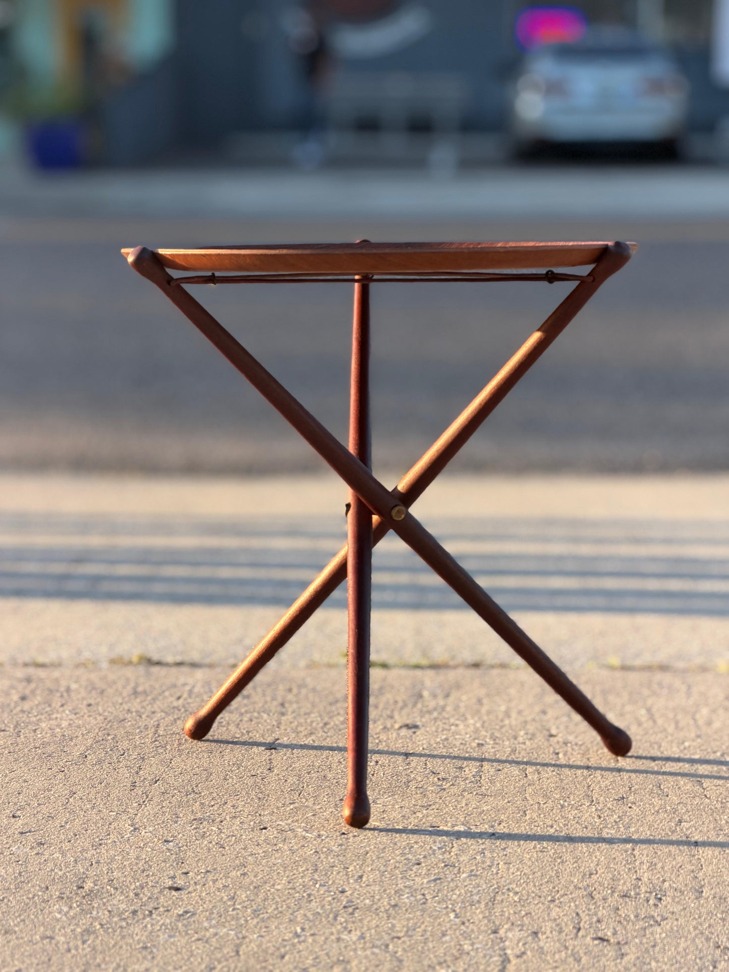 Frisman Vintage Vintage Nils Trautner Teak Folding Table Swedish Campaign Style MCM