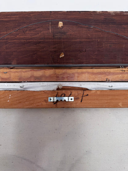 Frisman Vintage XL Mid Century Modern Elaborately Framed Ferrante Dramatic Flower Still Life