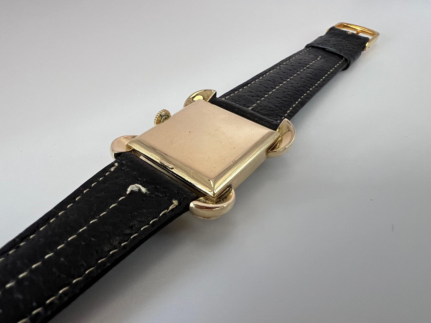 Frisman Vintage Tiffany & Co Mathey-Tissot 14k Gold Heavy Art Deco Flared Lug Mens Watch