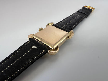 Frisman Vintage Tiffany & Co Mathey-Tissot 14k Gold Heavy Art Deco Flared Lug Mens Watch